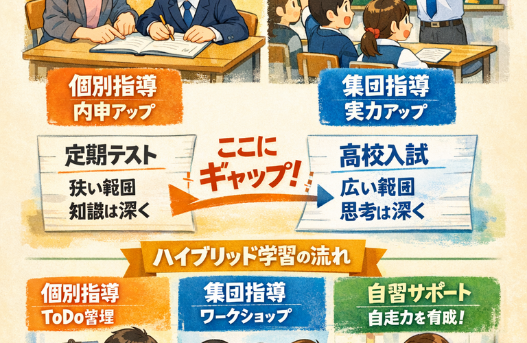 個別指導と集団指導のハイブリッドで学習習慣を身につけさせる